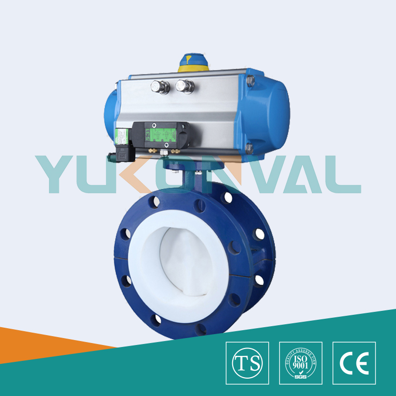 氣動(dòng)襯氟法蘭蝶閥